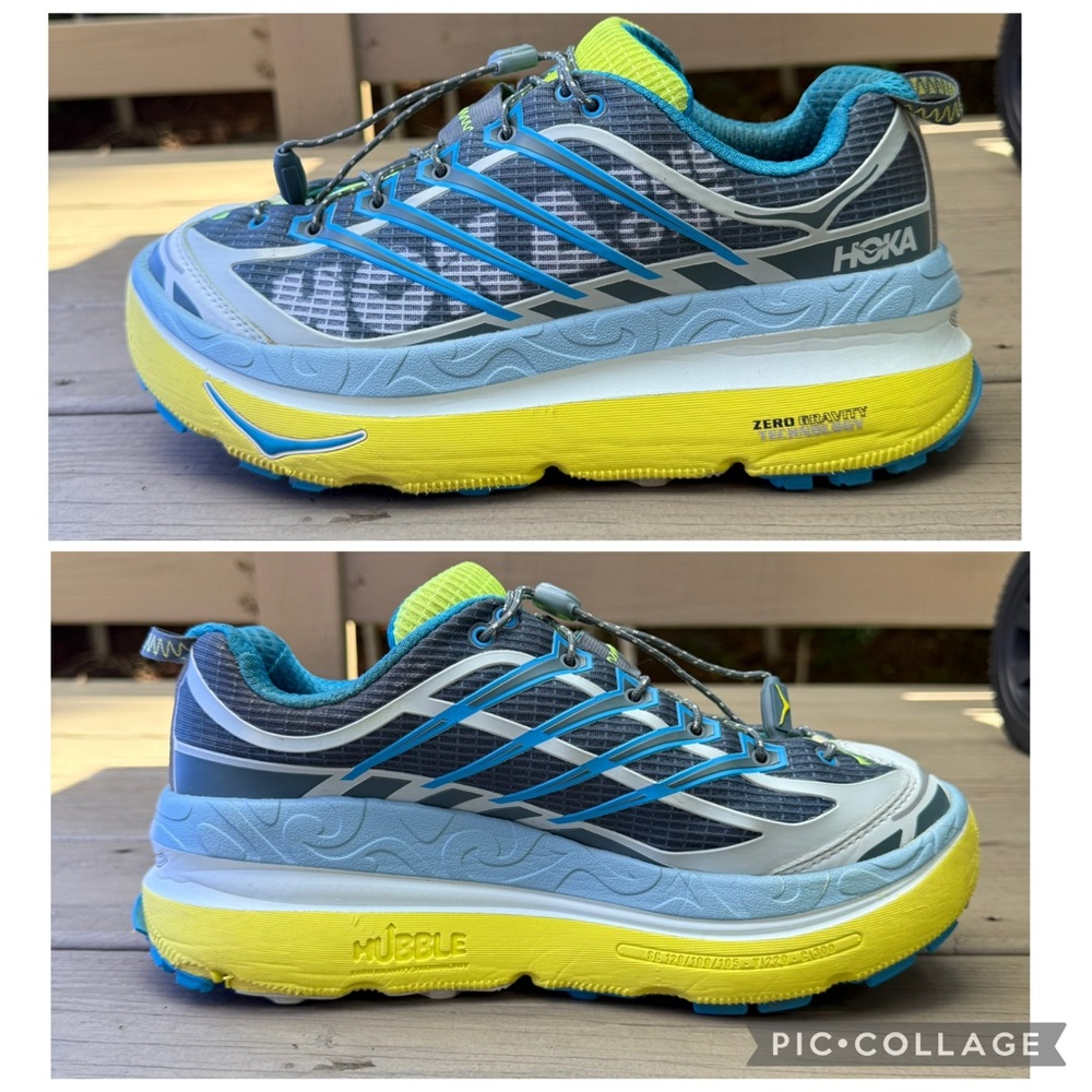 Hoka Mafate Origins trail running shoes in Goblin Blue and Diva Blue size 9 - Picture 9 of 14
